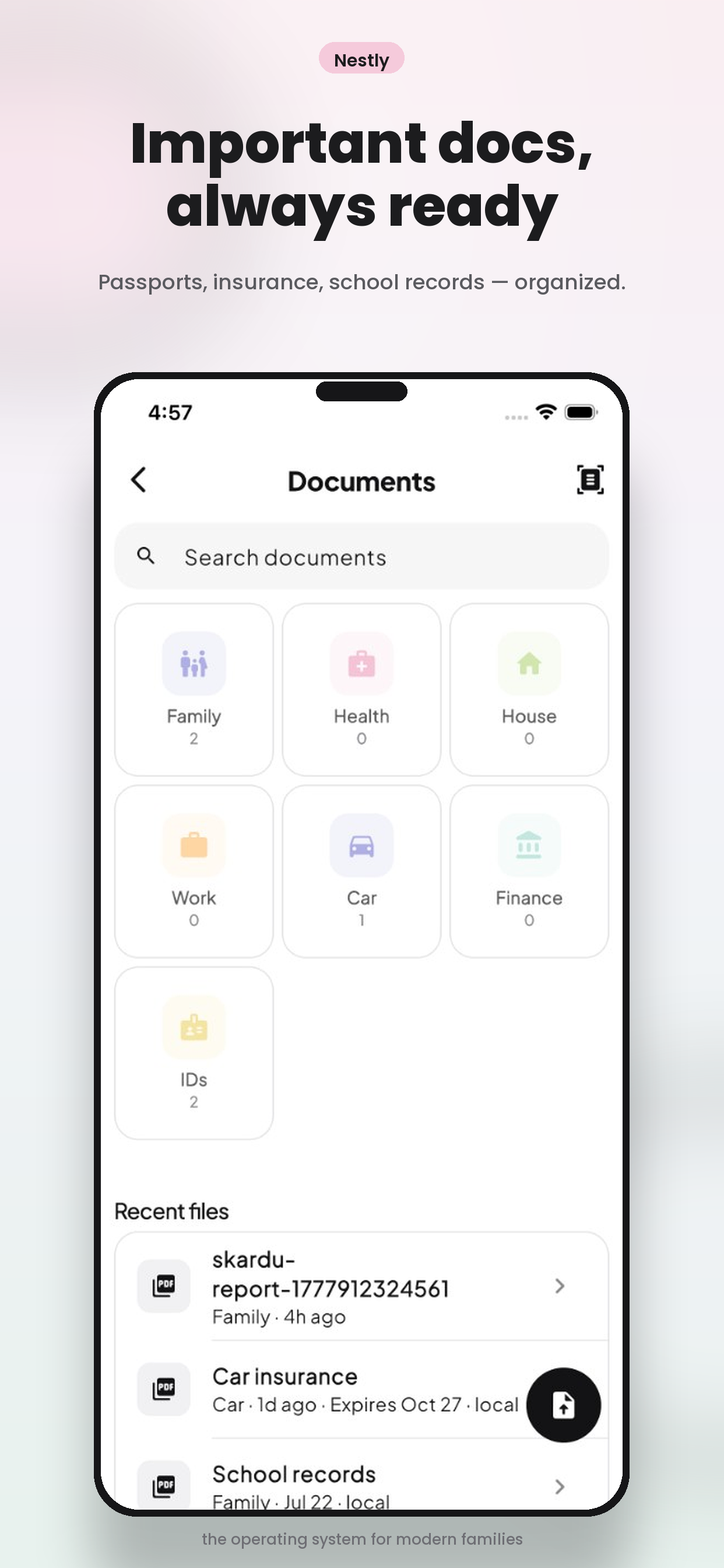 Nestly family document vault